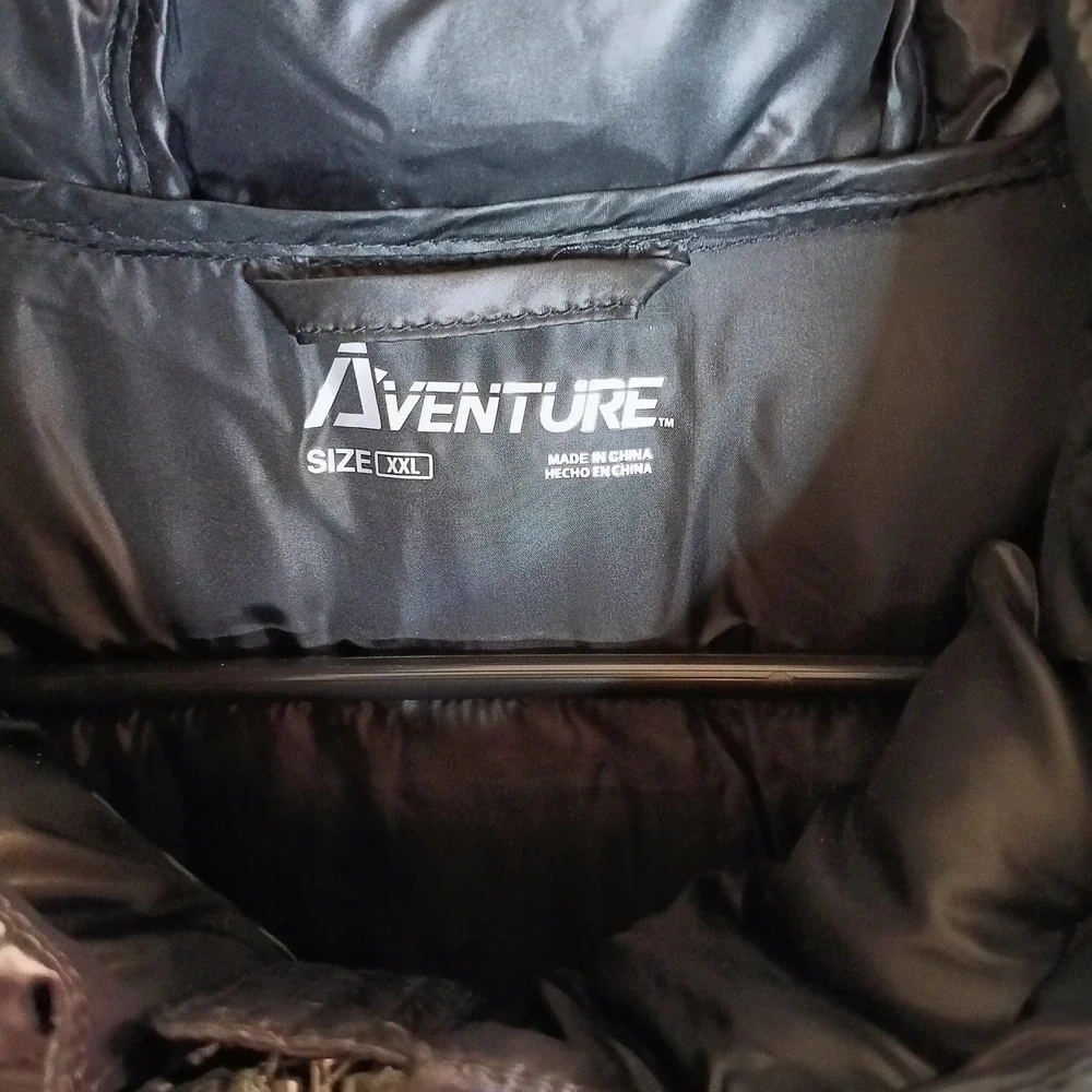 Aventure Womens XXL Ultra Light Down Puffer Jacket Black Hooded Parka 650 Fill